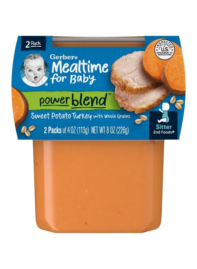 Gerber جيربر وجبة للرضع 2 الأطعمة باوربليند طعام الأطفال، بطاطا حلوة ديك رومي، 4 أوقية (عبوة من 10)  - Image 2