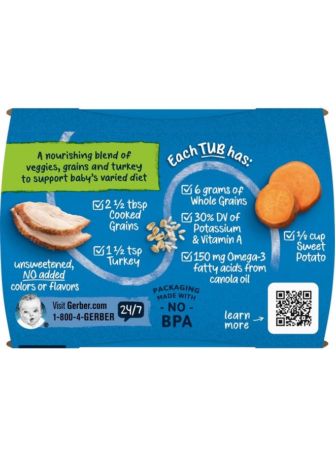 Gerber جيربر وجبة للرضع 2 الأطعمة باوربليند طعام الأطفال، بطاطا حلوة ديك رومي، 4 أوقية (عبوة من 10)  - Image 4