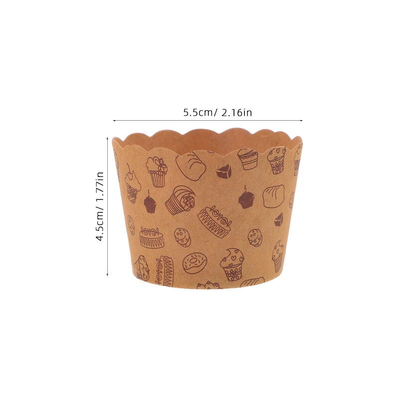 50 Pcs Small Kraft Paper Cupcake Liners Greaseproof Muffin Baking Cups - Image 3