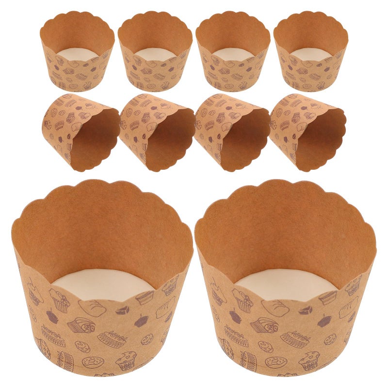 50 Pcs Small Kraft Paper Cupcake Liners Greaseproof Muffin Baking Cups - Image 2