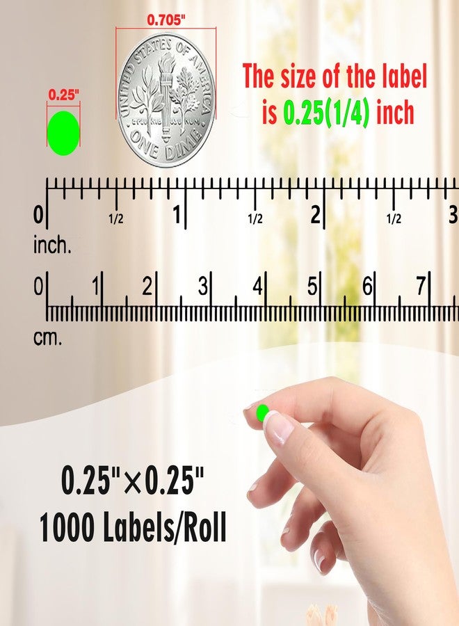 PARLAIM Dot Stickers 1/4 Inch Permanent Color-Code Sticker Label, 1000 PCS Small Circle Labels per Dispenser Box, Fluorescent Green - Image 2