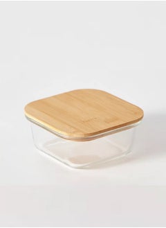 Mirolex Glass Oven Tray with SquareWooden Lid 350ml  - Image 2