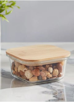 Mirolex Glass Oven Tray with SquareWooden Lid 350ml  - Image 5