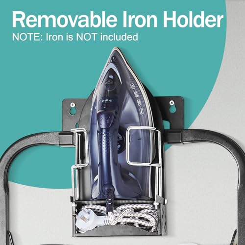 Seiritex Over the Door Ironing Board 13x36 inches with Iron Holder and Pocket Storage Bag, Hanging Iron Board for Home Laundry Room, Black - Image 5