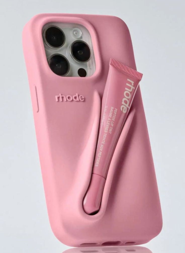 rhode 15 Pro Max Silicone Lip Holder for Cell Phone,(case only) Lip Gloss Adhesive Sleeve for Phone, Lip Holder Stick-on Phone Case, Back Stick On Holder for iPhone 15 pro Max Ribbon color - Image 1