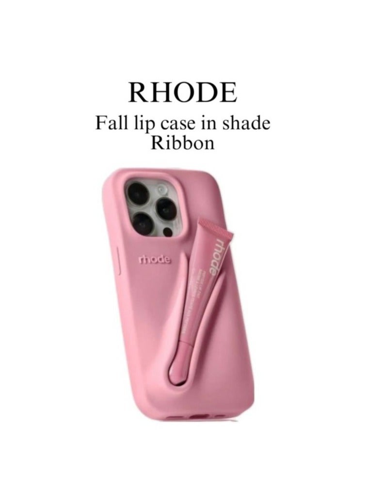 rhode 15 Pro Max Silicone Lip Holder for Cell Phone,(case only) Lip Gloss Adhesive Sleeve for Phone, Lip Holder Stick-on Phone Case, Back Stick On Holder for iPhone 15 pro Max Ribbon color - Image 2