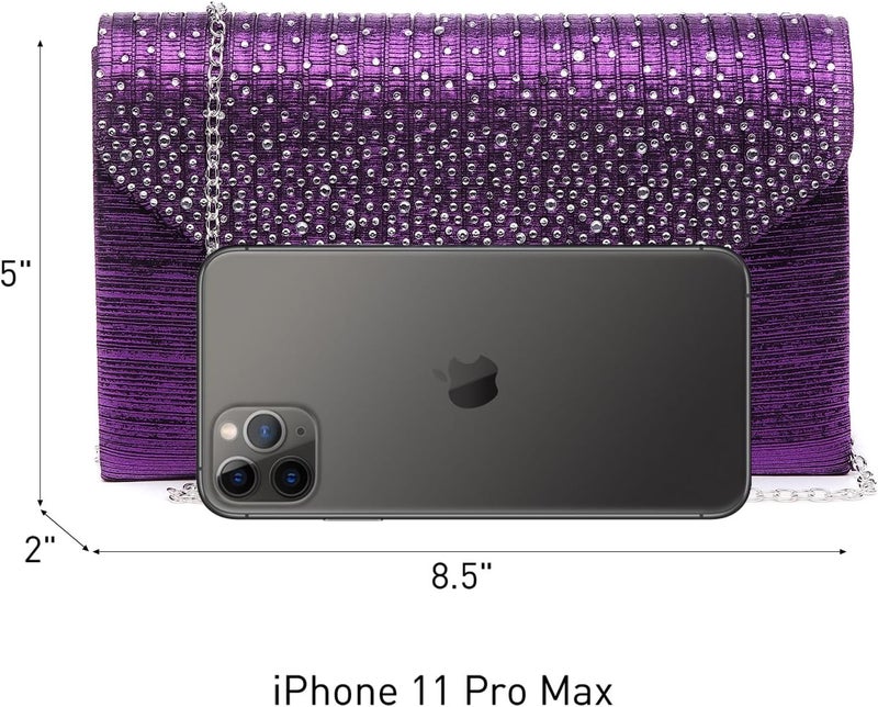 DASEIN Ladies Frosted Satin Evening Clutch Purse Bag Crossbody Handbags Party Prom Wedding Envelope - Image 4