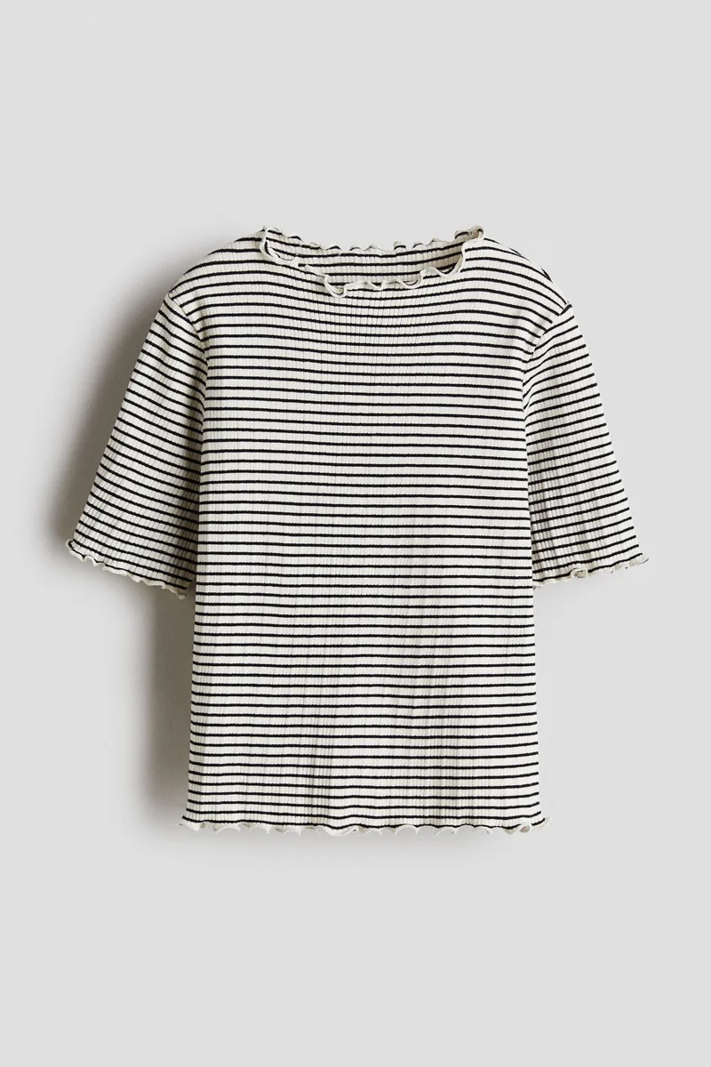 اتش اند ام بلوزة من القطن المرن