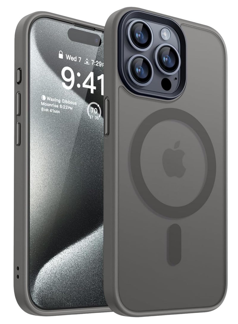 XLogix FrostX for iPhone 15 Pro Max Case, Frosted Grey - Slim Protective Cover with MagSafe Compatibility | Shockproof & Scratch-Resistant Design, FrostX Series - Image 1