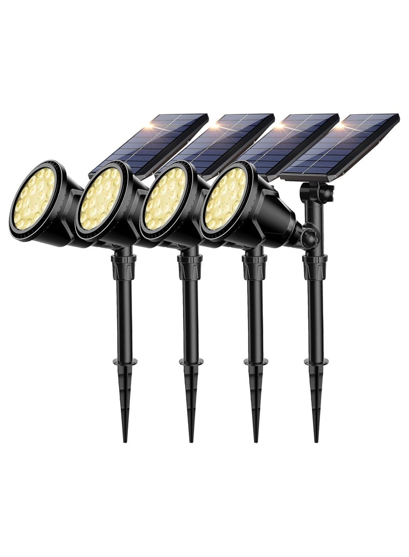 ماركة غير محددة ضوء حديقة شمسي خارجي، 12 مصباح LED مقاوم للماء للحديقة الشمسية، ديكور منزلك وحديقتك (أبيض دافئ، 4 عبوات)  - Image 1