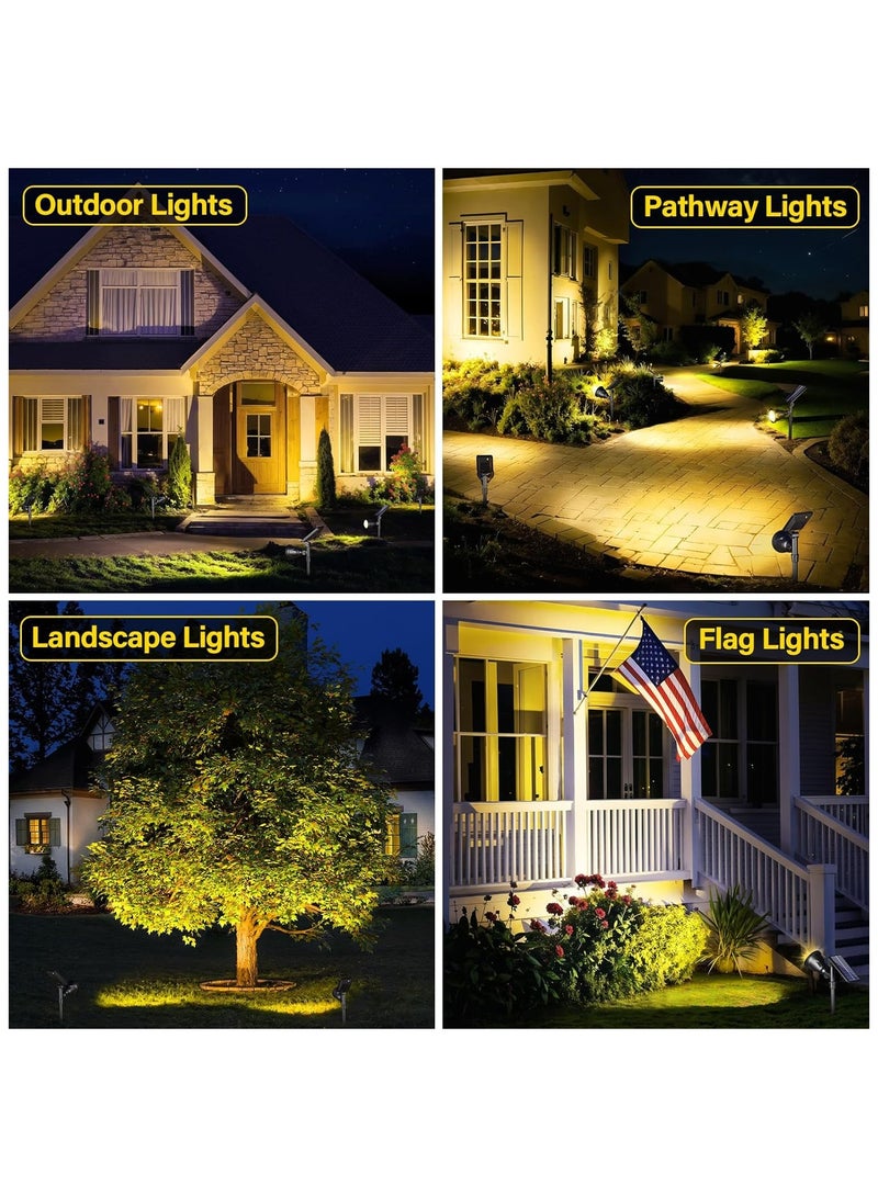 ماركة غير محددة ضوء حديقة شمسي خارجي، 12 مصباح LED مقاوم للماء للحديقة الشمسية، ديكور منزلك وحديقتك (أبيض دافئ، 4 عبوات)  - Image 2