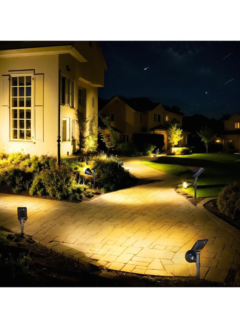 ماركة غير محددة ضوء حديقة شمسي خارجي، 12 مصباح LED مقاوم للماء للحديقة الشمسية، ديكور منزلك وحديقتك (أبيض دافئ، 4 عبوات)  - Image 3