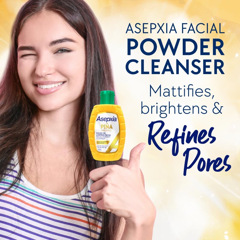 Asepxia Facial Cleanser Powder, Non-Abrasive Exfoliating Face Wash with Natural Pineapple Enzyme, Gentle Water-Activated Foaming Lather for Oily Skin, 1.4 oz - Image 2