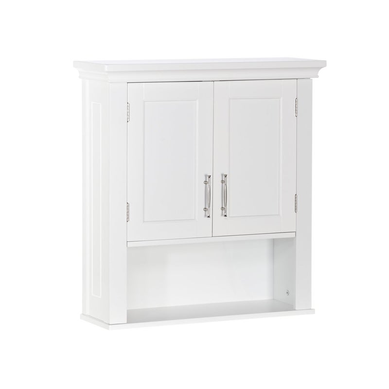 RiverRidge Somerset Two-Door Bathroom and Laundry Wall Mount Storage Medicine Cabinet with Open and Adjustable Shelf - White - Image 1