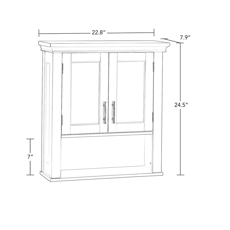 RiverRidge Somerset Two-Door Bathroom and Laundry Wall Mount Storage Medicine Cabinet with Open and Adjustable Shelf - White - Image 3