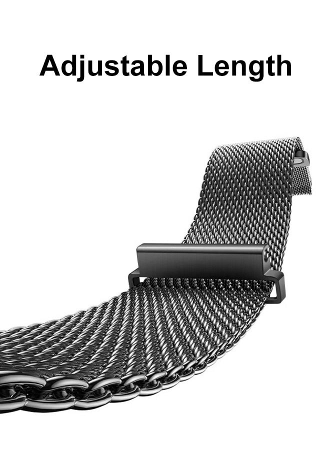 S-Color Huawei Watch Milanese Band Compatible with Huawei Watch GT4 41mm for Women Men Magnetic Milanese Stainless Steel Bands for Huawei Watch Black - Image 3