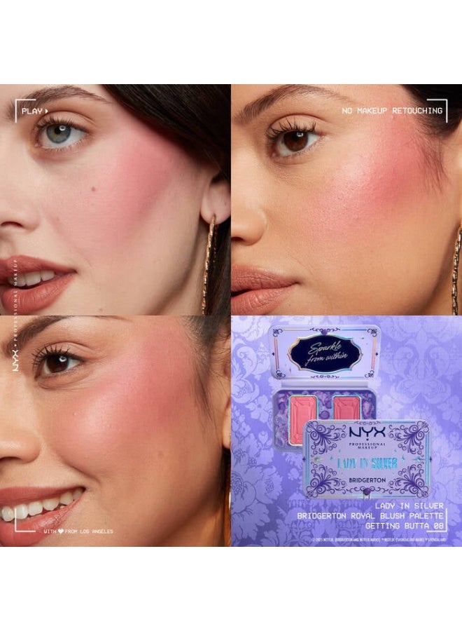 NYX PROFESSIONAL MAKEUP BRIDGERTON ROYAL BLUSH PALETTE,  Lady In Silver - Image 2