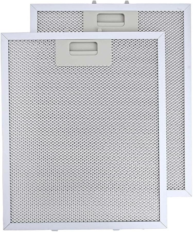 2 قطعة من مرشح شحم هود المدى من الألومنيوم مقاس 330x230x9 مم، شبكة معدنية من 5 طبقات، سهل التركيب - Image 2