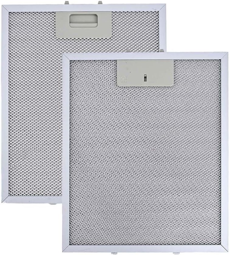 2 قطعة من مرشح شحم هود المدى من الألومنيوم مقاس 330x230x9 مم، شبكة معدنية من 5 طبقات، سهل التركيب - Image 3