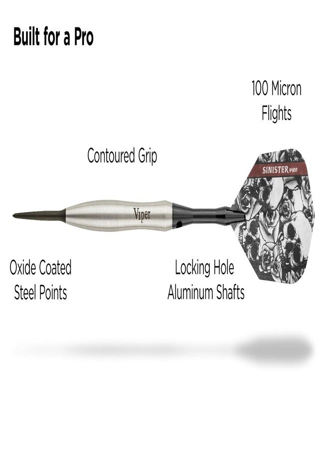 Viper by GLD Products Sinister 95% Tungsten Steel Tip Darts, 24 Grams,Silver,23-3809-24 - Image 3