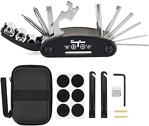 WOTOW 16 in 1 Multi-Function Bike Bicycle Repair Tool Kit Allen Wrench with Tire Pry Bars Rods - Image 1
