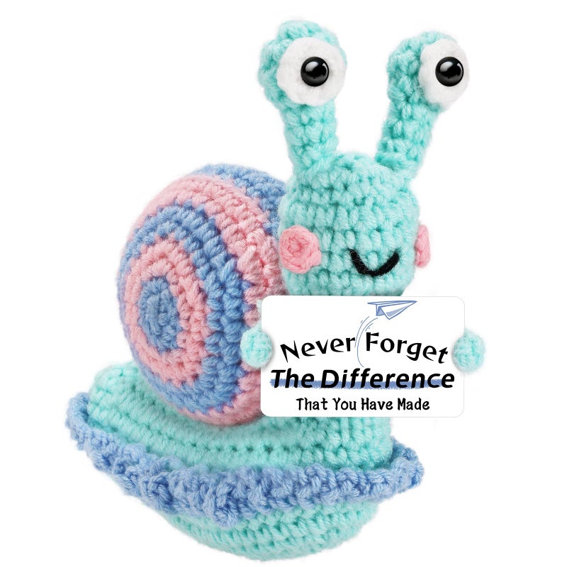 Hoedia Inspirational Snail Thanksgiving Christmas Gifts for Teacher Coworker Employee or People with Depression, Unique Positive Crochet Animals, Thank You Present Home Decorations for Birthday Retirement - Image 1