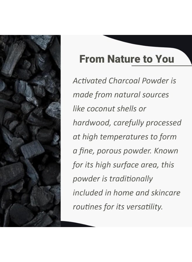minature Mi Nature Activated Charcoal Powder | 227g(8Oz) | Pure & Natural | DIY Exfoliating Scrub, Face Mask & Teeth Powder | Herbal Cosmetic Use |For Homemade Use - Image 2