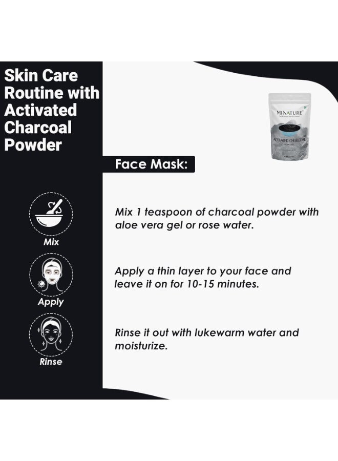 minature Mi Nature Activated Charcoal Powder | 227g(8Oz) | Pure & Natural | DIY Exfoliating Scrub, Face Mask & Teeth Powder | Herbal Cosmetic Use |For Homemade Use - Image 4