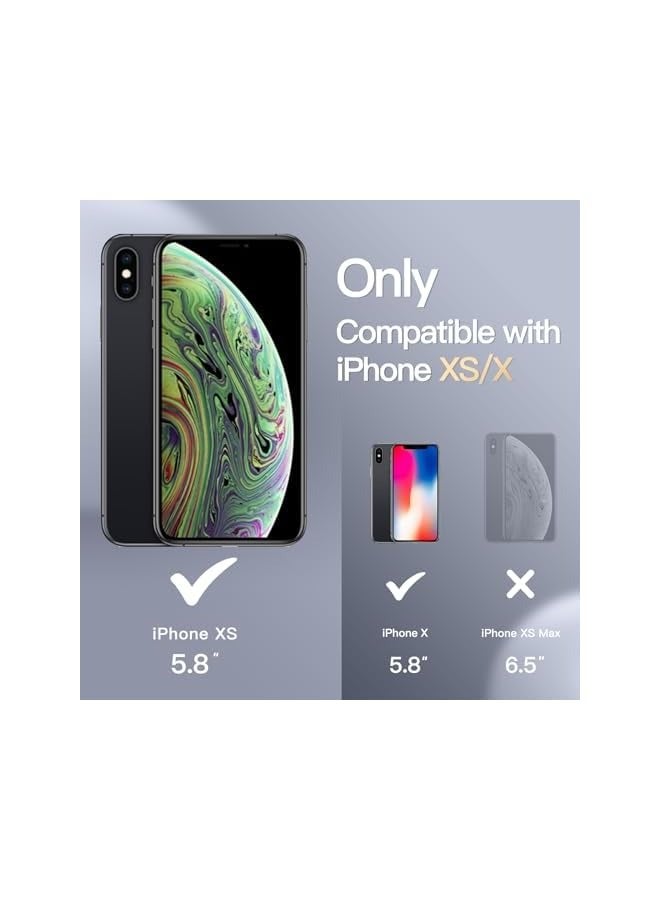 جي تيك جراب سيليكون لجهاز iPhone X وiPhone XS مقاس 5.8 بوصة، جراب واقٍ كامل الجسم ناعم الملمس، غطاء مقاوم للصدمات مع بطانة من الألياف الدقيقة (أسود) - Image 2