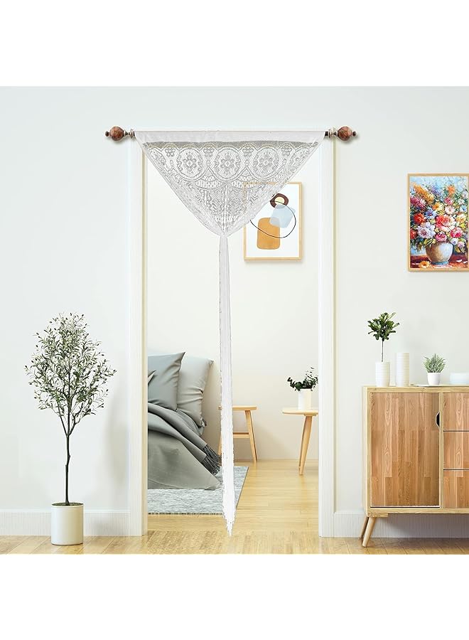 إيروريكس ستارة باب من الدانتيل المكرمية للمداخل ستائر بيضاء فاصل غرفة باب نافذة هيبي لوحة حائط ستائر خزانة لغرفة النوم ستائر باب الخزانة ديكورات - Image 2