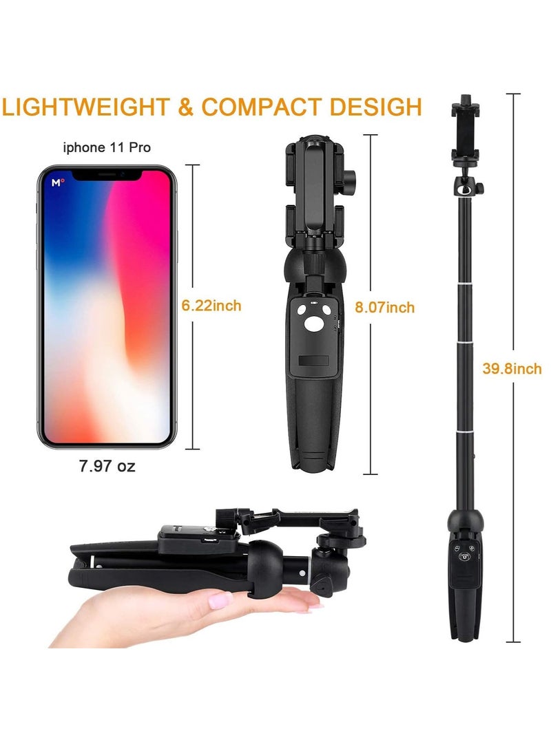 2-in-1 Mini Desktop Tripod Selfie Stick with Phone holder Remote Controller Max. Load 0.22kg for iPhone 7 7plus Xiaomi Samsung - Image 3