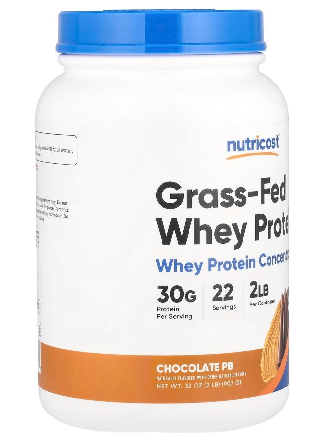 Nutricost Grass-Fed Whey Protein Concentrate Chocolate PB 2 lbs (907 g) - Image 2