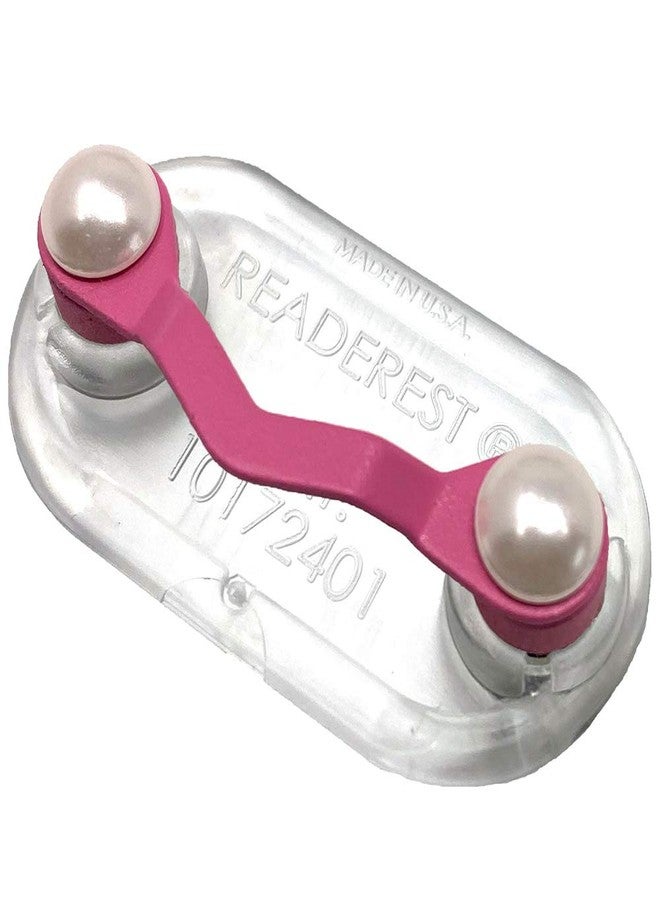 Readerest Magnetic Eyeglass Holder, Name tag, Badge Holder, Unisex, Made in USA (Pink with Pearls) - Image 1