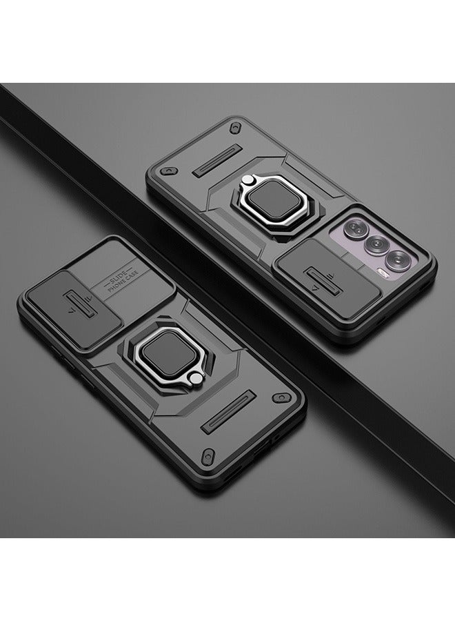 أوببو رينو 12 برو 5G كم واقية ، واقية من الصدمات كم واقية من السقوط ، المدمج في المضادة للانزلاق المضادة للخدش كاميرا تغطية عدسة متكاملة 360 درجة قوس دوار ، أسود - Image 5