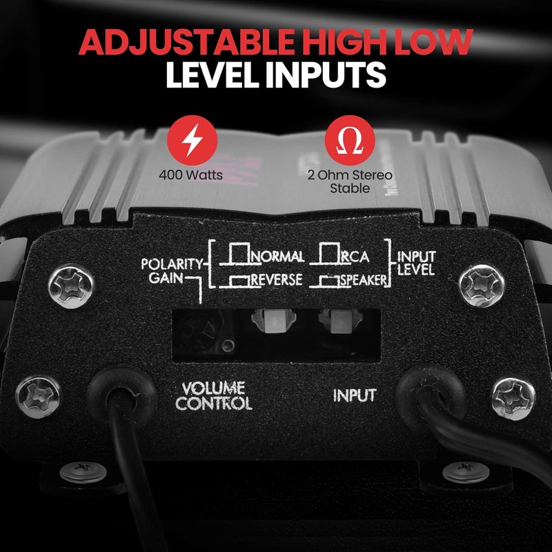 Pyle 2-Channel Marine Amplifier, 400W Waterproof Amplifier for Boat Stereo Systems, Compact Marine Audio Amplifier with Wired Volume Control, RCA/AUX/MP3 Input, Weatherproof Design for Outdoor Use - Image 4