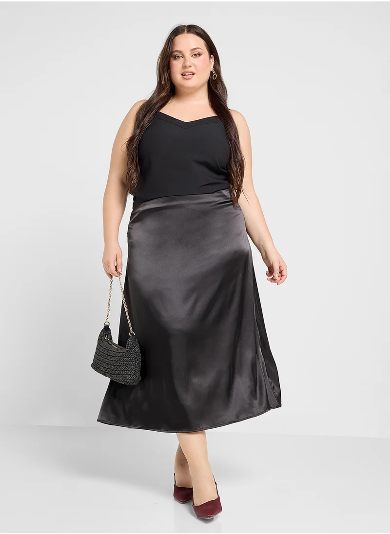 Ginger Plus Satin A Line Skirt