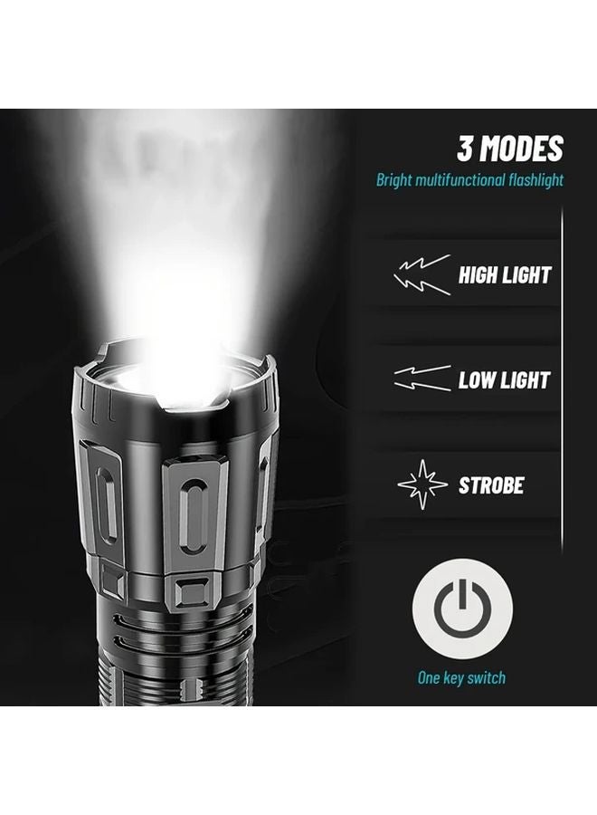 2pcs Mini Handheld LED Flashlight USB Rechargeable 3 Modes Portable Torch - Image 4