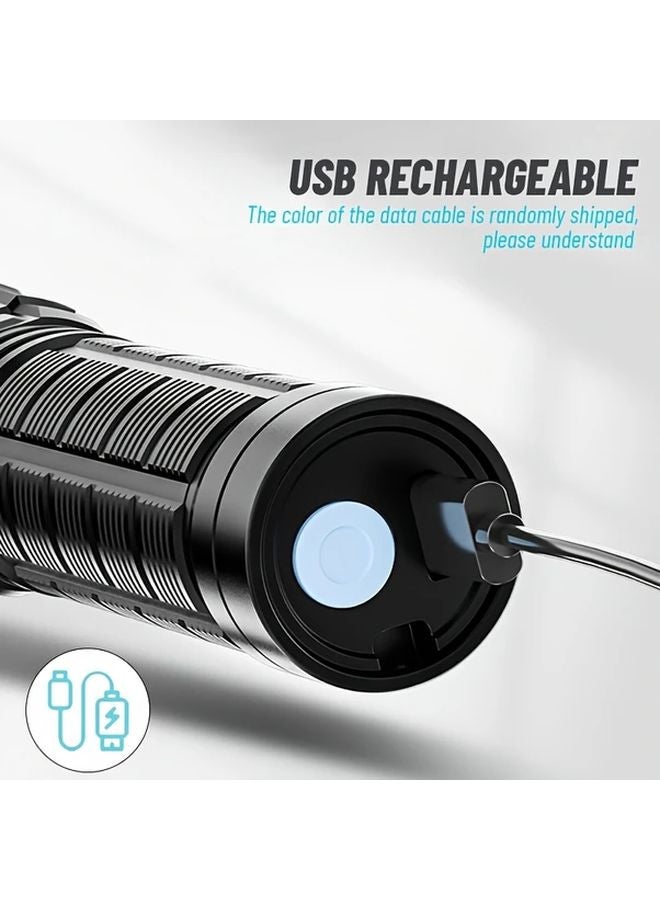 2pcs Mini Handheld LED Flashlight USB Rechargeable 3 Modes Portable Torch - Image 5