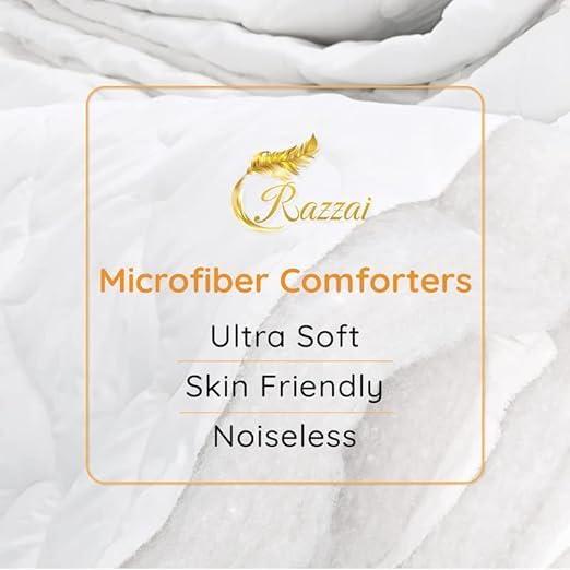 Razzai microfiber 500 GSM Winter Comforter Premium Collection Quilted Comforter (60" x 90" Inches/152cm x 228cm) - Single Bed Comforter|Peach| TC - 400 - Image 5