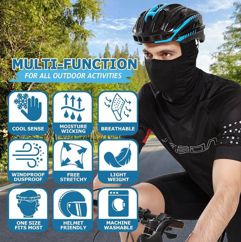 Headshion قناع وجه تبريد هيدشيون للرجال والنساء في الصيف، عبوة من قطعتين، خفيف الوزن، بطانة خوذة للتزلج مع تغطية طويلة للرقبة - Image 4