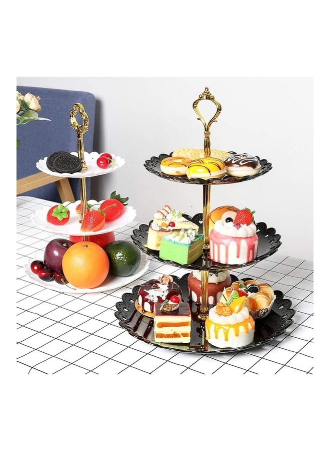 NIBEMINENT 1 Piece 3 Tier Cake Display Stand And Fruit Plate White - Image 2