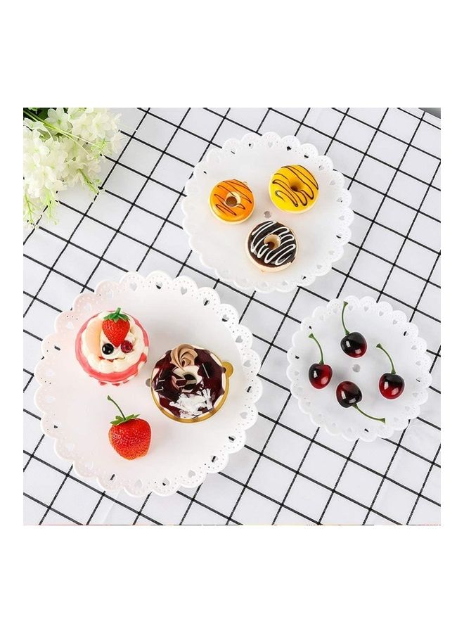 NIBEMINENT 1 Piece 3 Tier Cake Display Stand And Fruit Plate White - Image 3