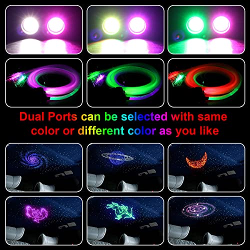 AKEPO New AKEPO 32W Dual-Head RGBW APP Control Different Color Fiber Optic Lights, 750pcs of Mixed Optical Fibers in 9.8ft+Music Activated Fiber Optic Star Ceiling Light Kit for Truck Headliner Star/Home - Image 4