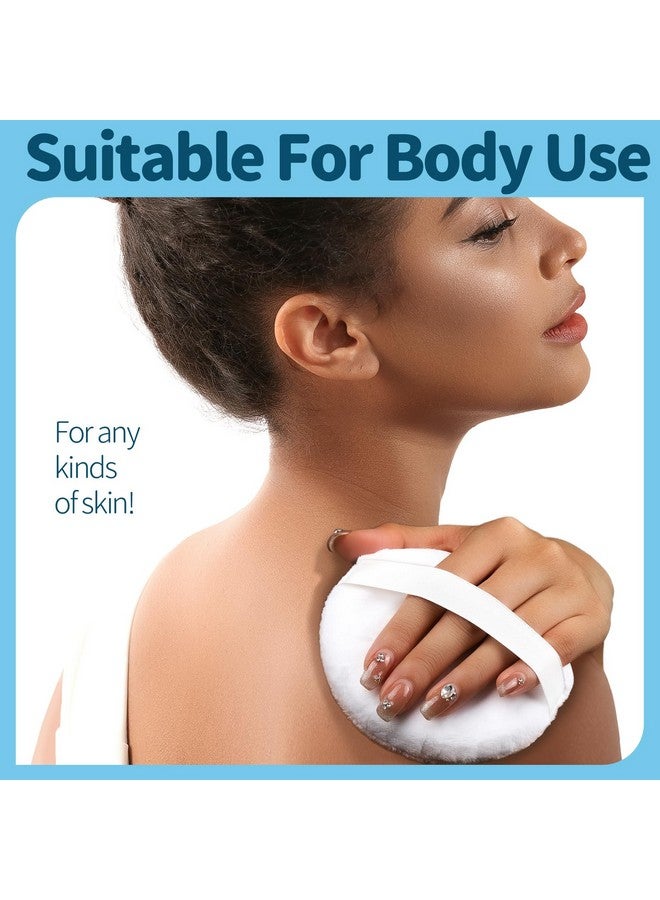 تينيتور قطعتان من اسفنجة البودرة، اسفنجة بودرة مقاس 4.13 بوصة لبودرة الجسم، اسفنجة بودرة كبيرة لبودرة الجسم، اسفنجة بودرة سائبة من القطيفة الناعمة لبودرة الجسم وحاوية بيضاء - Image 4