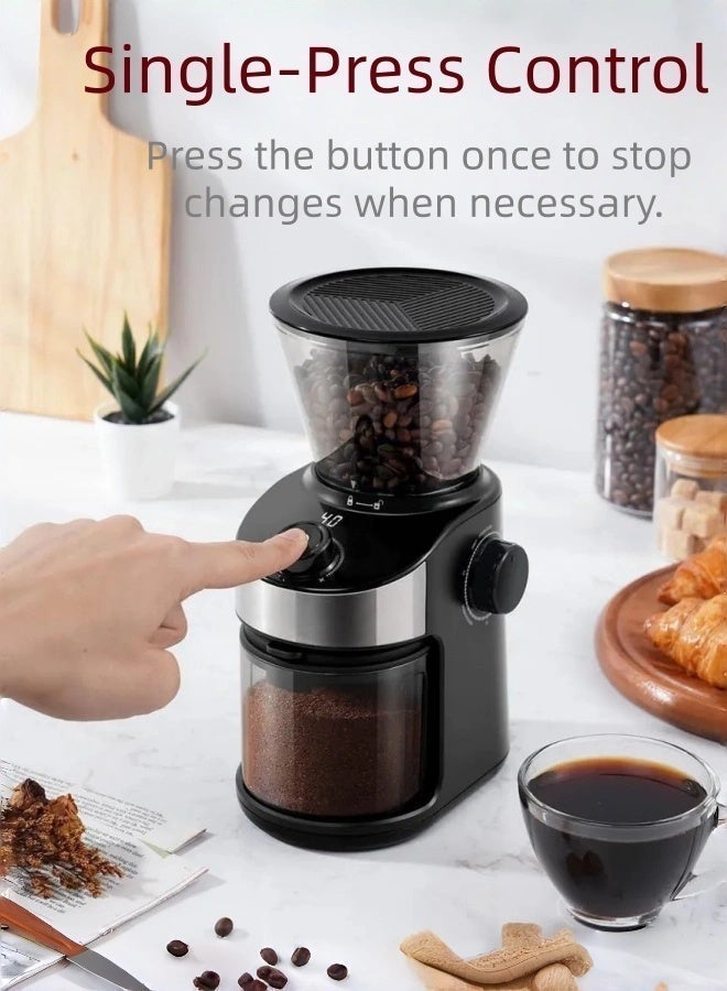 X spring Adjustable Electronic Coffee Grinder with 25-Step Grinding Sizes & 0-40s Electronic Timer for Home/Barista - Image 4