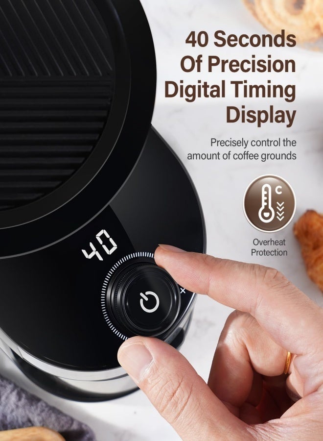 X spring Adjustable Electronic Coffee Grinder with 25-Step Grinding Sizes & 0-40s Electronic Timer for Home/Barista - Image 2