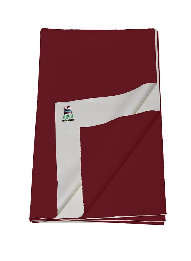 AJISH Baby Bed Protector Reusable, 100% Waterproof High Absorbent Faster Dry Sheet, Soft Cotton Fabric, Best for New Born Babies & Toddler Children, 70X100CM, Maroon, Medium - Pack of 1 - Image 1