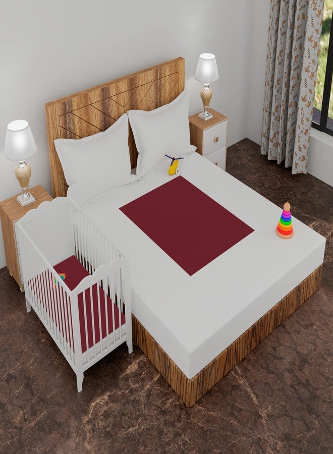 AJISH Baby Bed Protector Reusable, 100% Waterproof High Absorbent Faster Dry Sheet, Soft Cotton Fabric, Best for New Born Babies & Toddler Children, 70X100CM, Maroon, Medium - Pack of 1 - Image 5
