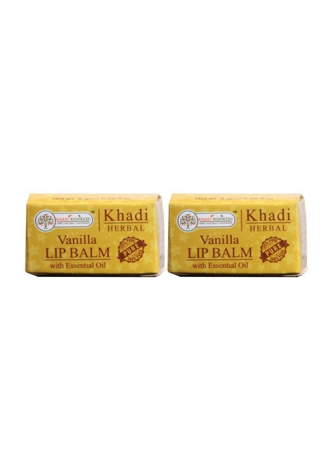 KHADI RISHIKESH Herbal Vanilla Lip Balm Combo Set Pack Of - 8Gm x 2 (16gm) - Image 1