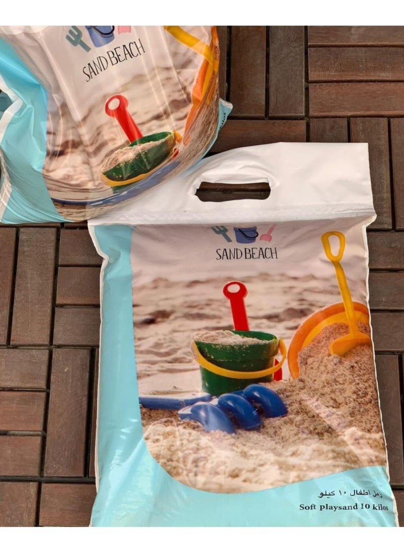 SAND BEACH Sterile white sand weighing 10 kilograms, natural, washed and refined, filtered without dust, safe for children from allergies and skin diseases. - Image 1